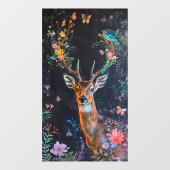 Deer Forest Butterflies Painting Privacy Artful Raamsticker (Vel)