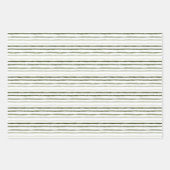 Deer Forest Green & Stripes Holiday Wrapping Inpakpapier Vel (Voorkant 3)
