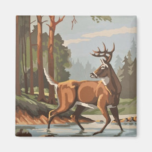  Deer Forest Schilderachtig PBN Magnet