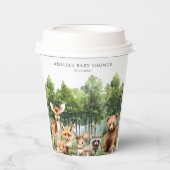 Deer Fox Green Woodland Animals Baby shower Papieren Bekers (Voorkant)