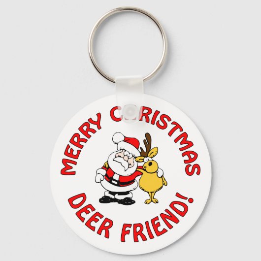 "Deer Friend" Kerst sleutelhanger (Voorkant)