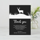 Deer Funeral Black and White Minimalist Bedankkaart (Staand voorkant)