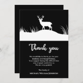 Deer Funeral Black and White Minimalist Bedankkaart (Voorkant / Achterkant)