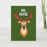 Deer Funny 65th Birthday Card Kaart<br><div class="desc">Oh,  Deer! Je 65ste verjaardag is hier! Een grappige kaart met een verrast hert van de cartoon. Een geweldig ontwerp voor een jager die 65 draait of iemand die van wilde dieren houdt.</div>