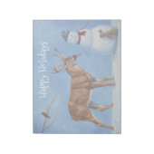 Deer & Funny Snowman Kerstmis Notitieblok (Linkerzijde)