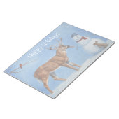 Deer & Funny Snowman Kerstmis Notitieblok (Schuin)