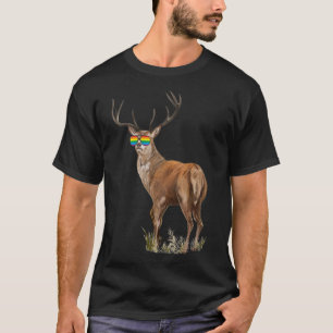 Deer gay pride lgbt regenboogkleurige vlag T-Shirt