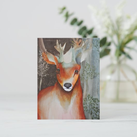 Deer Gemengde Media Briefkaart (Staand voorkant)