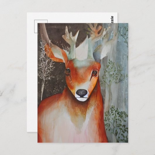 Deer Gemengde Media Briefkaart (Voorkant / Achterkant)