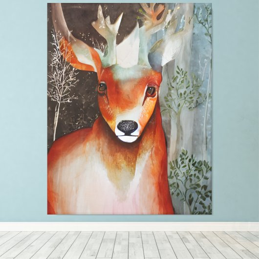 Deer Gemengde Media Canvas Afdruk (Insitu (Houten vloer))