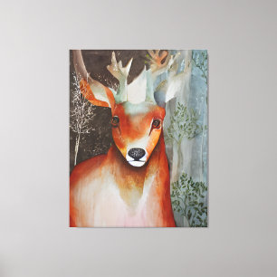 Deer Gemengde Media Canvas Afdruk