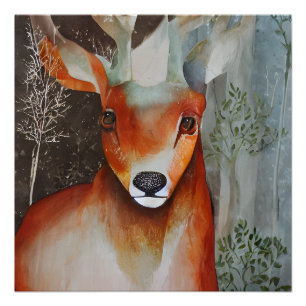 Deer Gemengde Media Perfect Poster