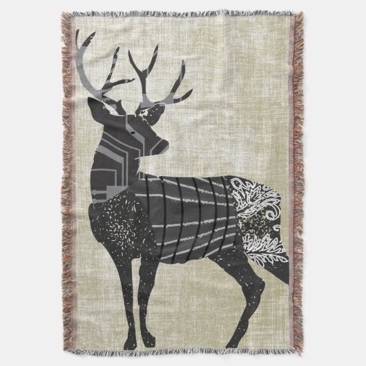 Deer Geometric Abstract Pattern Lodge Boys Deken (Voorkant Verticaal)