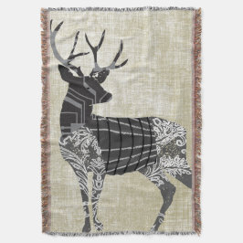 Deer Geometric Abstract Pattern Lodge Boys Deken