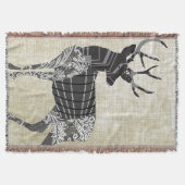 Deer Geometric Abstract Pattern Lodge Boys Deken (Voorkant)