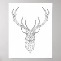 Deer Geometric Poster