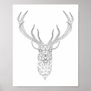 Deer Geometric Poster