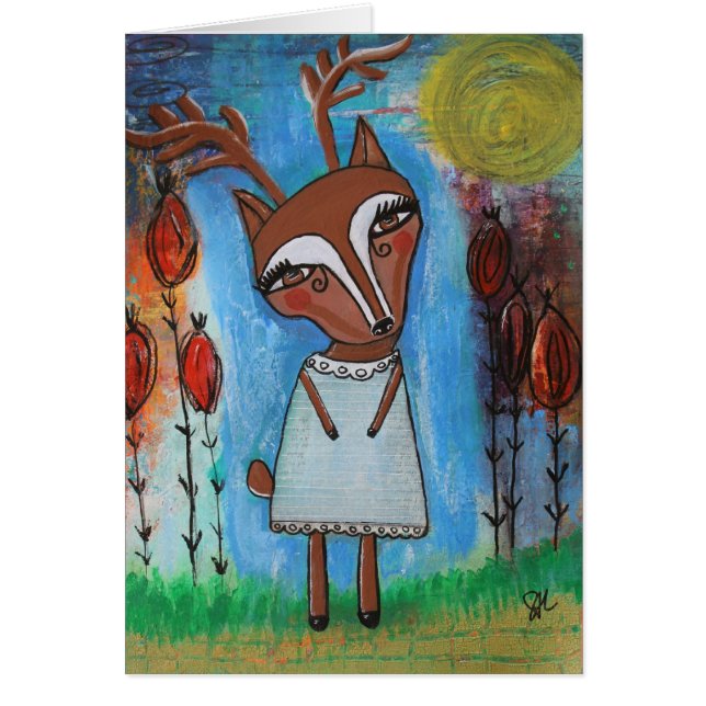 Deer Girl Blank-kaart (Voorkant)