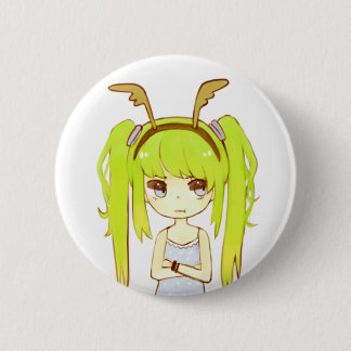Deer Girl Button Badge