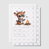 Deer Girl "One Happy Camper" 1e verjaardag Vellum Uitnodigingen (Offset (Uitnodiging))