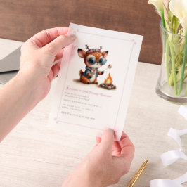 Deer Girl "One Happy Camper" 1e verjaardag Vellum Uitnodigingen