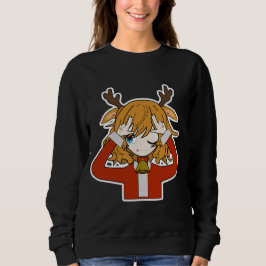 deer girl with santa clothes trui