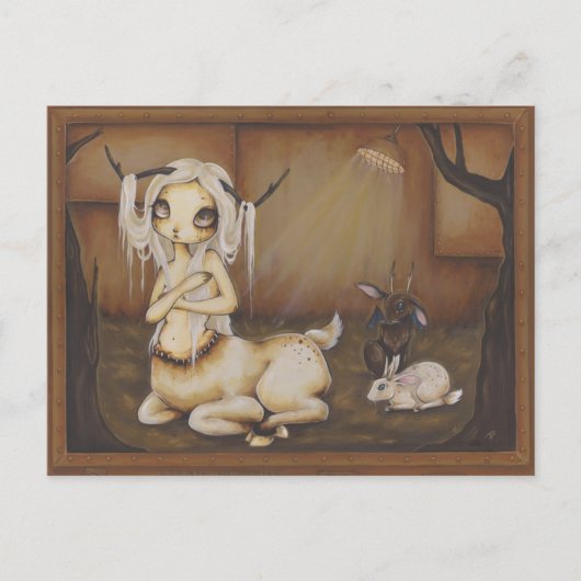 Deer girl zombie gothic fantasy briefkaart (Voorkant)