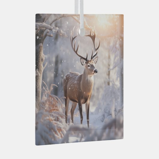 Deer Glas Ornament (Voorkant Rechts)