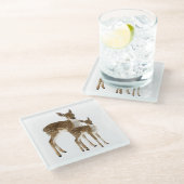 Deer Glazen Onderzetter (Schuin)