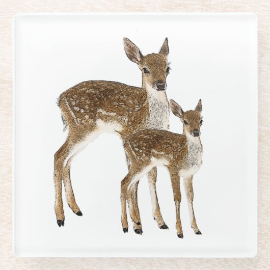 Deer Glazen Onderzetter (Voorkant)