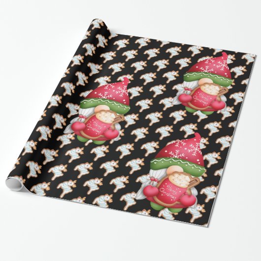 Deer Gnome past kleur aan Cadeaupapier (Uitgerold)