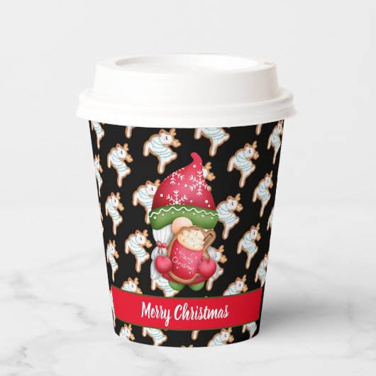 Deer Gnome past kleur en tekst aan Papieren Bekers (Voorkant)