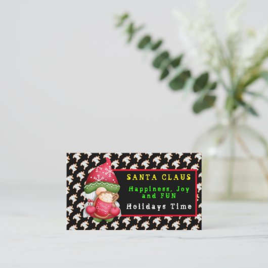 Deer Gnome past kleur en tekst aan Visitekaartje (Staand voorkant)