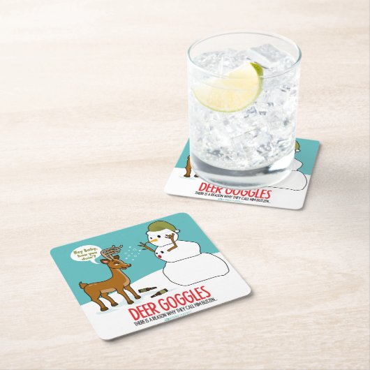 DEER GOGGLES FUNNY CHRISTMAS ONDERZETTERS (Insitu)