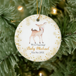 Deer Gold Glitter Animal We verwachten ouders Keramisch Ornament