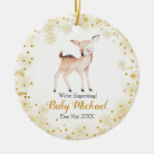 Deer Gold Glitter Animal We verwachten ouders Keramisch Ornament (Voorkant)