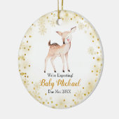 Deer Gold Glitter Animal We verwachten ouders Keramisch Ornament (Links)