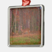 Deer, Green Grass Red en Gold leaves Metalen Ornament (Links)