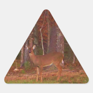 Deer, Green Grass Red en Gold leaves Sticker