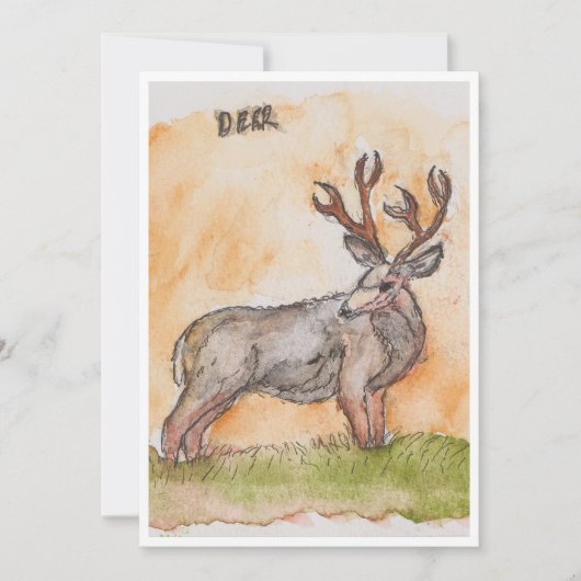 Deer Greeting Card Feestdagenkaart (Voorkant)