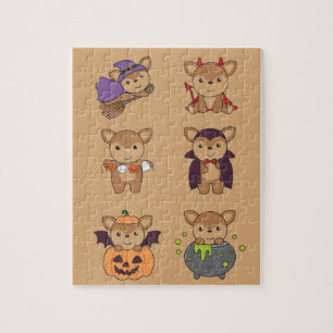 Deer Halloween Devil Pumpkin Vampire Costume Jigsa Legpuzzel