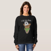 Deer Halloween Ghost I Scream Ice Cream Pun Trui (Voorkant volledig)