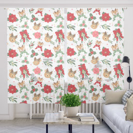 Deer Happy Tan Holiday Planten Pattern