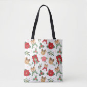 Deer Happy Tan Holiday Planten Pattern Tote Bag (Voorkant)