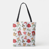 Deer Happy Tan Holiday Planten Pattern Tote Bag (Achterkant)