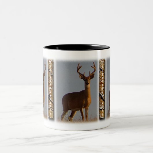 Deer Happy Vaderdag Tweekleurige Koffiemok (Center)