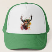 Deer Head Artwork Trucker Pet (Voorkant)
