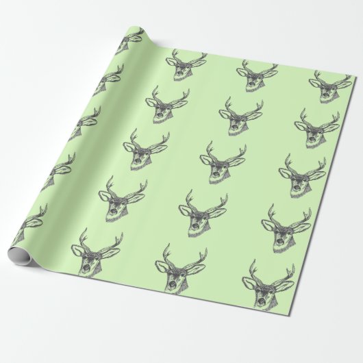Deer Head Cadeaupapier (Uitgerold)