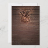 Deer Head & Dark Rustic Wood Wedding Invitations Kaart (Achterkant)