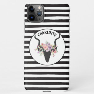 Deer head en rozen op maat iPhone 11Pro max hoesje